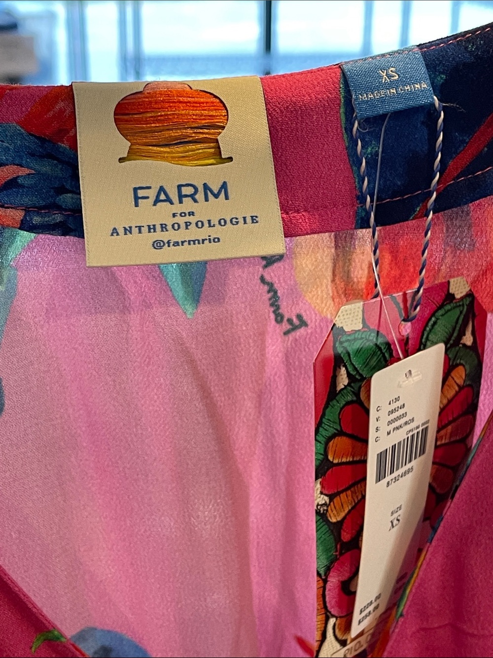 Farm Rio for Anthropologie Hot Pink Tropical Floral Maxi Dress NWT Rayon - Picture 7 of 17
